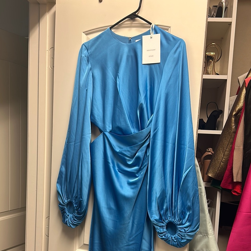 Blue Satin Dress